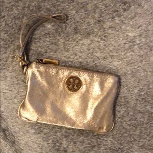 Tory Burch Gold Foil Wristlet